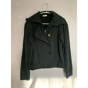 Vintage Y2K Urban Outfitters Lux Black Cotton Moto jacket Buttons Zip Small M